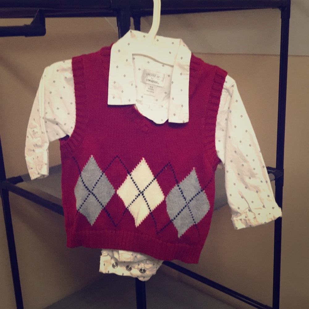 Gymboree button up and sweater vest